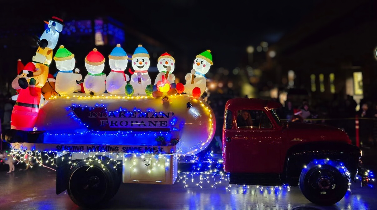 Blakeman Propane Christmas Float Lit Up